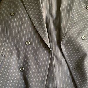 2 Piece Double Breasted Blue Pin Stripe Suit